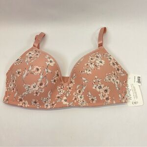 Cato Dreamwear Bra 38D Soft Pink Floral Wireless Lined Plus Size Lingerie